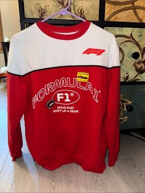 Hybrid Apparel Red & White Crewneck Sweatshirt
